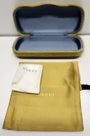 Gucci Velvet Clamshell Eyeglass Sunglass Case Small-Yellow