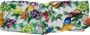 Peva Vinyl Fitted Soft Flannel Tablecloth,48"x68"Oval,MULTICOLOR FRUITS & VINE#2