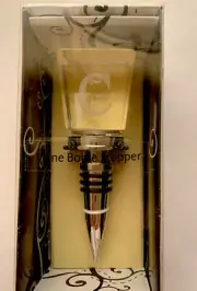Mango Moon Collection Glass Wine Bottle Stopper Crystal Clear