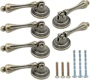 Pack of 6 Antique Bronze Tear Drop Pulls, Vintage Style Zinc Alloy Cabinet Pull Handles, Decorative Drawer Dresser Wardrobe Pulls with Mounting Screws, B230881