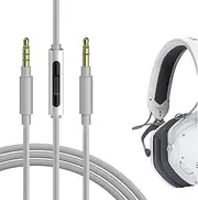 Geekria 3.5mm Audio Cable with Mic Compatible with V-Moda Crossfade 3, LP, LP2, M-200, M-100, M-80, V-80, Replacement Stereo Cord with Inline Microphone and Volume Control (4ft / 1.2m)