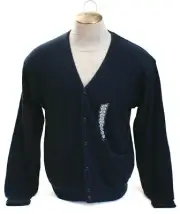 Bill Blass Midnight Blue Button Front Cotton Cardigan Sweater Men's NWT
