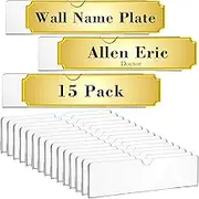 15 Pack Acrylic Wall Name Plate Holder with Adhesive Tapes Clear Sign Holder Frame Acrylic Name Plates for Cubicles Door Office Home Classroom Display, 2 x 8 Inch