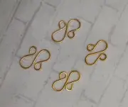 S Hook Connector Link Jewelry Clasp Finding, Gold (4)