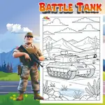 著色紙著色紙 BATTLE TANK 繪圖紙著色紙幼兒園小學生 A4 A5