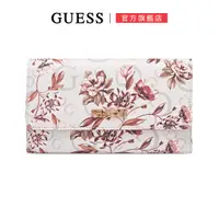 在飛比找蝦皮商城優惠-【GUESS】優雅花卉 滿版印花長夾-粉