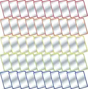 Dandat 50 Pcs Small Mirrors for Crafts Preschool Shatter Proof Plastic Mirror for Kids 6 x 4 Inches Round Corners Square Double Sided Classroom Wall Mirror DIY (Warm Colors)