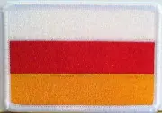 South Ossetia Flag BIKER Iron On Patch Emblem White Border
