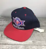 New Era NOS Super Bowl XXVI NFL Minneapolis Blue Snapback Hat Cap 90s Vintage