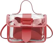 [Generic] Clear Messenger Bag,Strap Transparent Messenger Bag Stadium Approved Shoulder Bag - Large Sling Bag Jelly Tote Bag with Handle for Women & Men