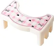 FashionCha Toilet Stool, Compact and Adorable Assist Step Stool, Non-Slip, Foot Rest for Office, Home, Kids, Elderly, Bow, as described