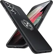 [Anqrp] Hidden Series Shockproof Designed for Samsung Galaxy S21 Ultra Case, 6.1-Inch Bumper [Military Grade Protection] 360 Degree Rotation Ring Stand Cover with Galaxy S21 Ultra Released 2021, Black
