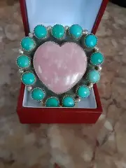 Native American Made Pink Heart Ring 7