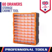 60-Drawer Tool Storage Bin Part Cabinet Box Chest Plastic Organiser With Divider