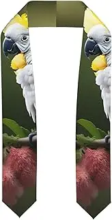 [EdWal] Beautiful Cockatoo Bird Flower print Graduation Stole and Sash Class for Unisex Adult Honor Stole Honor Stole of 2025