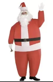 America Inflatable Santa Clause Costume Size Up to 42" Waist Christmas Halloween