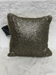 Waterford Vaughn 14”x14” Decorative Pillow Gold Black Sequin NEW
