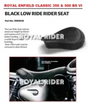 Royal Enfield Low Rider Seat For Classic 350 Uce & 500 Uce - Bsvi (for: Royal Enfield)