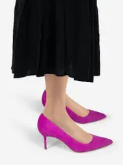 Purple Pointed Toe Suede Pumps