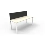 RAPIDLINE RAPID INFINITY PROFILE LEG SINGLE SIDED WORKSTATION With Screen 1 Person W1500 x D700 x H1200mm Natural White Top With Entry Cable Holes