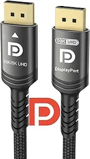 10K 8K 4K DisplayPort Cable 40Gbps 1 M, VESA Certified DP to DP Cable v1.4 v1.2 Nylon Braided UHBR HDCP DSC1.2 10K 8K60Hz 4K 165Hz 144Hz 2K 240Hz FreeSync G-Sync Monitor PC Projector