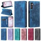 Embossed Wallet Magnetic Flip Holder Cover For Samsung Galaxy A54 A35 A23 A14