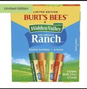 Burt's Bees Hidden Valley Ranch Dippers Limited Edition Lip Balm Chapstick x2