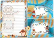 Writing Paper Set Writing Pad Lined with Envelope for Kids School Indian Adventure Totem Pole Teepee Chief (1 Pad A5 with 25 Sheets + 15 Matching Printed Envelopes)
