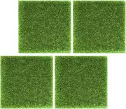 ifundom 1set Artificial Grass Mat for DIY Micro Landscape Decoration Realistic Fake Turf Rug for Wall Decor and Model Scenery 4pcs