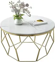 Coffee Table Round Small Coffee Table Desktop Marble Coffee Table Decorative Living Room Courtyard Balcony Small Space Coffee Table Coffee Table for Living Room