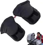Stroller Gloves Hand Muff, Pram Stroller Hand Muffs, Extra Thick Fleece Cozy Hand Muff for Stroller, Warm Stroller Mittens, Fleece Cozy Stroller Handlebar Muffs, Anti-Freeze Pram Hand Muff
