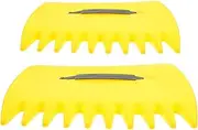 1 Pair Fall Leaf Clip Garden Rake Metal Rake for Leaves Gardening Tools Yard Leave Collector Leaf Catcher for Yard Lawn Tool Plastic Yellow