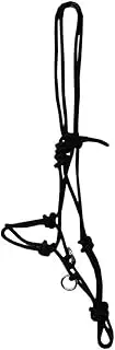 Knot Halter with Rings Black Size Pony For Training, Floor Work or Lunging and riding Side Pull Bridle gebisslos Bitless
