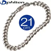 NEW: Phiten Bracelet Pure Titanium Chain Breath LL 21cm From Japan