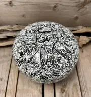Meditation 9'' Tongue Drum | Black and White Pattern Tongue Drum |