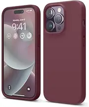 elago Liquid Silicone Case Compatible with iPhone 14 Pro Case (6.1"), Premium Silicone, Full Body Protection - 4 Layer Shockproof Phone Cover, Anti-Scratch Soft Microfiber Lining (Burgundy)