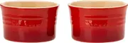 Chasseur La Cuisson Ramekin 2-Piece Stoneware Set, 9.5 x 5.6 cm / 250 ml, Red