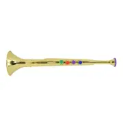 Kid Trumpet Golden Coated Plastic Children Preschool Music Toy Gift Wind Ins NEY
