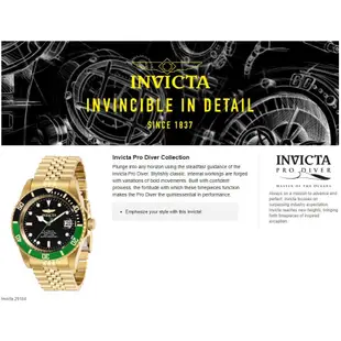 台灣一年保固英威塔Invicta 29184 Pro Diver潛水錶機械錶日本NH35A機芯手錶男錶防水計時碼錶男士錶
