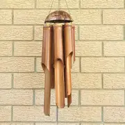 Large Bamboo Wind Chime Coconut Head 6 Tubes 110cm Drop Home Garden Decoration BDE02