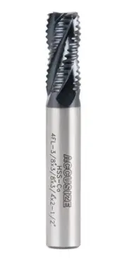 Standard Tooth M42 8% Cobalt TiAlN Roughing End Mill, 3/8" Diameter, 3/8" Sha...