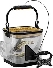 Fishing Bucket | Transparent Live Fish Container,Foldable Portable EVA Fish Basket Container, Multi-Purpose Angler Accessories for Outdoor Camping Hiking Lakes Rivers