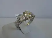 925 STERLING SILVER LADIES WEDDING RING 4.50 CTS LAB SIMULATED DIAMOND SIZE 5-9