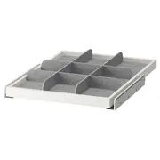 KOMPLEMENT pull-out tray with divider, white/light grey, 50x58 cm