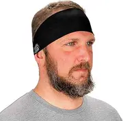 Ergodyne Chill Its 6634 Cooling Headband, Sports Headbands for Men and Women, Moisture Wicking, Black