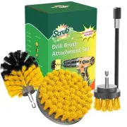 Drill Scrub Brush Attachment Set - Power Scrubber Tile and Grout Tool 4PC Set