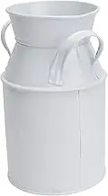 Cabilock 1pc Sheet Tin Bucket Metal French Bucket Metal Flower Tin Flower Farmhouse Kitchen Decor Flower Jug Vase Pitcher Jug Vase Trendy Vase Bride Iron Kettle Vintage White