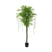 Flowering Artificial Wisteria With White Flowers 180cm