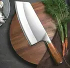 Cleaver Knife Stainless Steel Wood Handle Chef Chopping Bone Butcher Slicing Cut