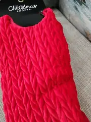 Red Herringbone Christmas Tree Skirt